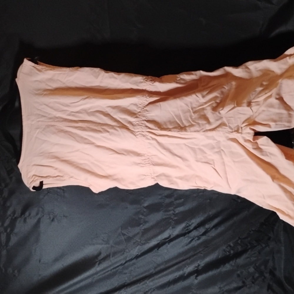 Vtg 80s Peach Cotton Oversized Festival Jumpsuit w/ Appliqué Patches – Size M - Picture 16 of 17